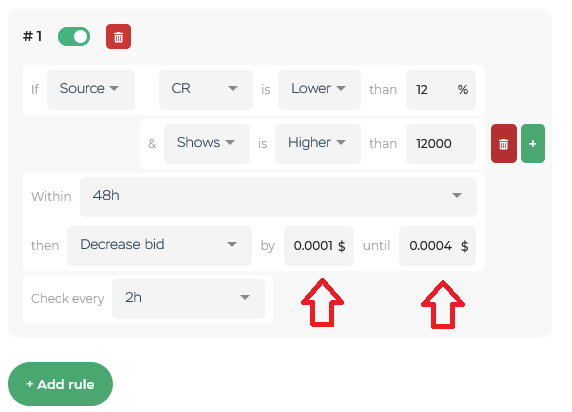 Example of Automated rules